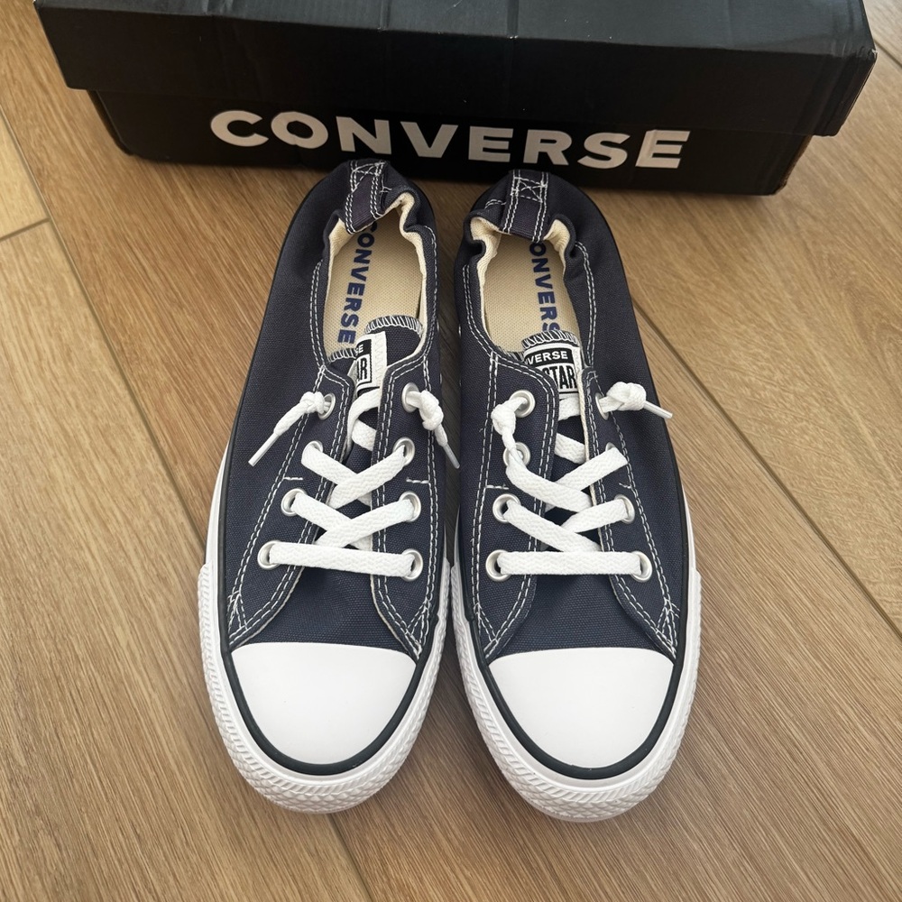 Converse Navy and White Canvas Shoes - Picture 4 of 6